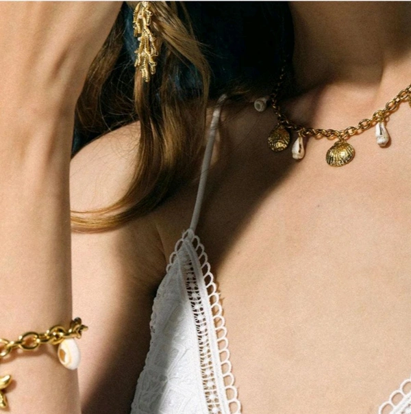 Anti Tarnish 18k Gold Plated Stainless Stetment Nacklace