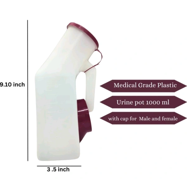 Urine Pot for Unisex Men And Women for Bed Patient - White