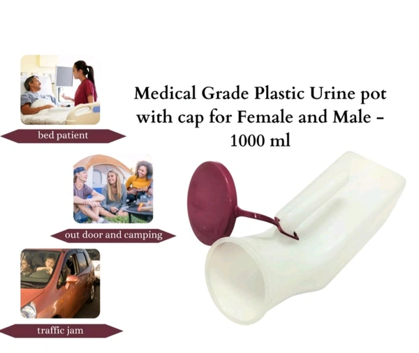 Urine Pot for Unisex Men And Women for Bed Patient - White