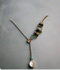 Emerald & Pearls Anti Tarnish Necklace