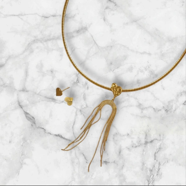 Elegance Premium Quality Anti Tarnish Heart Snake Nacklac