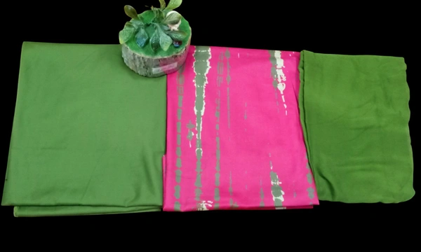 Elegant Celebrity Collection Cotton Cambric Batik Printed Unstitched 3pics Suit Set - Rose, Free Size