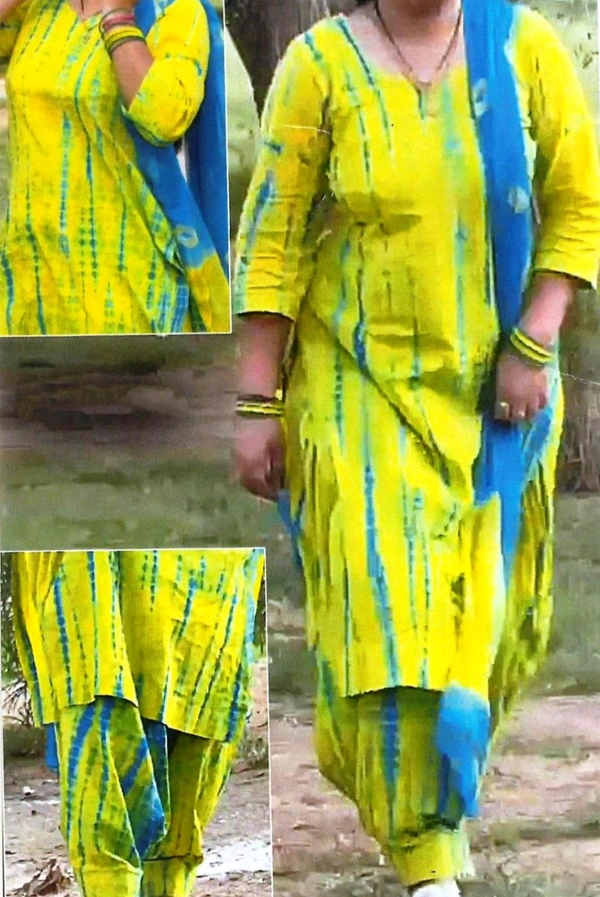 Elegant Celebrity Collection Cotton Cambric Batik Printed Unstitched 3pics Suit Set - Turbo, Free Size