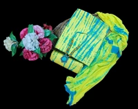 Elegant Celebrity Collection Cotton Cambric Batik Printed Unstitched 3pics Suit Set - Turbo, Free Size