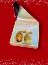 Anti Tarnish Gold Plated Rose Flower Diamond Statement Earing