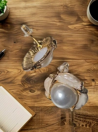 Gold Tone Pearl Studs