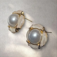 Gold Tone Pearl Studs