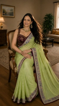SKU1535 : Jamdani Saree with Lambani Handwork - Dry Clean, Yes