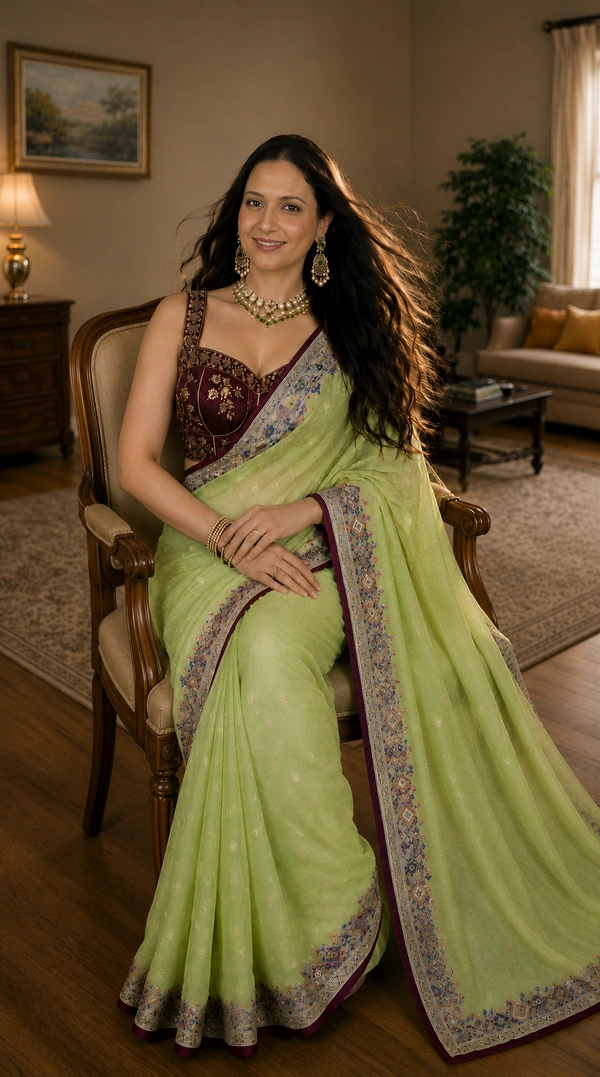 SKU1535 : Jamdani Saree with Lambani Handwork - Dry Clean, Yes