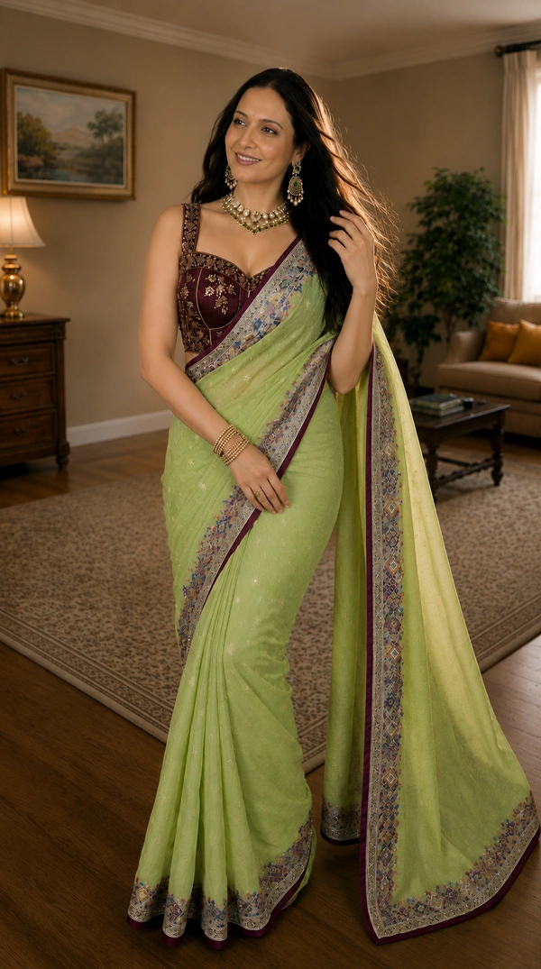 SKU1535 : Jamdani Saree with Lambani Handwork - Dry Clean, Yes