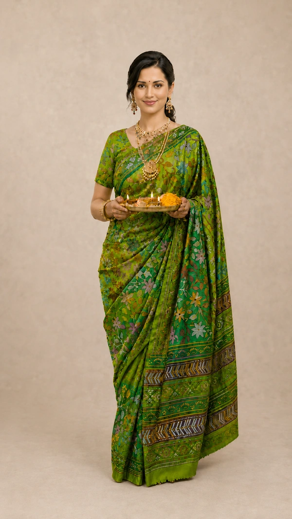 SKU1540 : Bishnupure Silk Saree with Allover Kantha Stitch | Handcrafted Premium Festive & Wedding Wear - Dry Clean, Yes