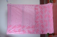 SKU0381 : Pure Cotton Saree – Handwoven, Lightweight & Breathable Fabric | Applic  Wirh Mirror Work - Pink, Floral, Dry Clean Only, Yes