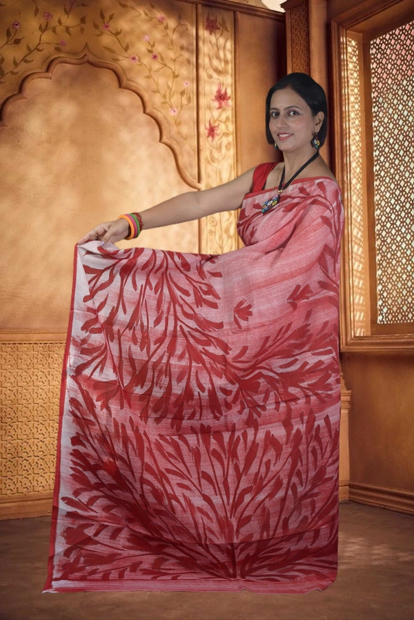 SKU-0744 : Pure Cotton Batik Saree – Handcrafted & Lightweight Traditional Wear - Hand Wash Only, No
