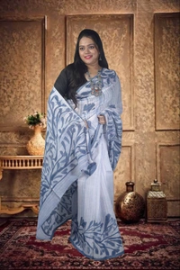 SKU-0745 : Pure Cotton Batik Saree – Handcrafted & Lightweight Traditional Wear - Hand Wash Only, No