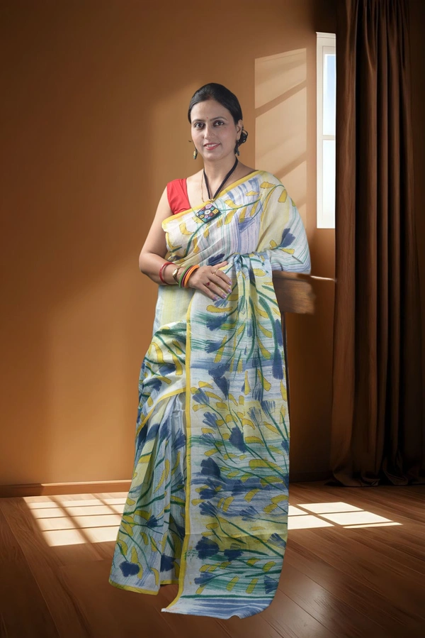 SKU-0746 : Pure Cotton Batik Saree – Handcrafted & Lightweight Traditional Wear - Hand Wash Only, No