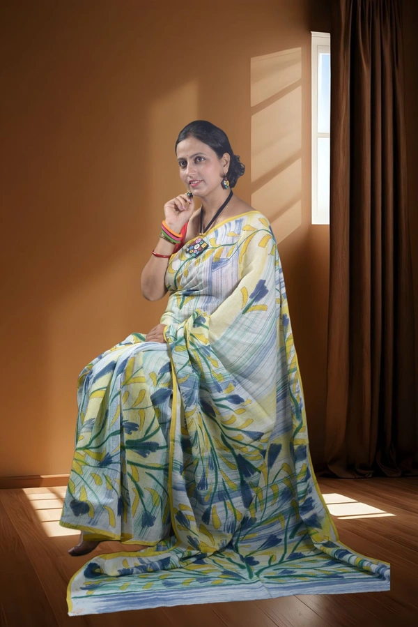 SKU-0746 : Pure Cotton Batik Saree – Handcrafted & Lightweight Traditional Wear - Hand Wash Only, No