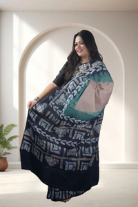 SKU-0747 : Pure Cotton Batik Saree – Handcrafted & Lightweight Traditional Wear - Hand Wash Only, No