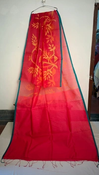 SKU0217 : Elegant Pure Resham Silk Saree – Traditional Handwoven Ethnic Wear  - Rani Pink, Vertical, Dry Wash, Yes