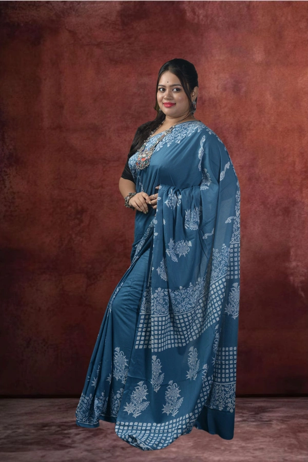 SKU-0749 : Pure Cotton Saree – Soft, Lightweight & Handwoven for Elegant Look - Hand Wash Only, No