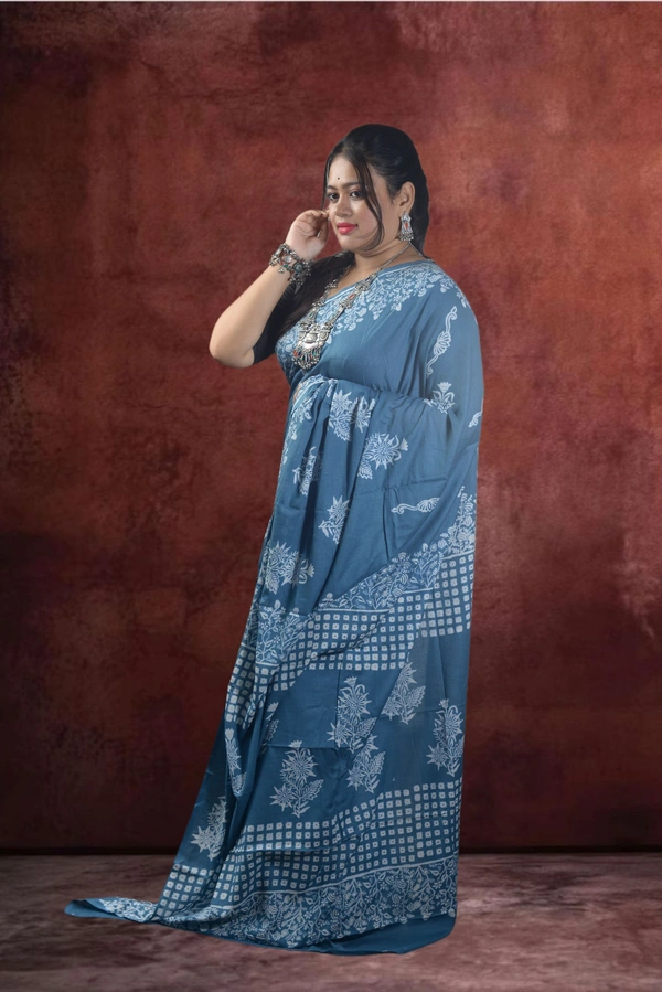SKU-0749 : Pure Cotton Saree – Soft, Lightweight & Handwoven for Elegant Look - Hand Wash Only, No
