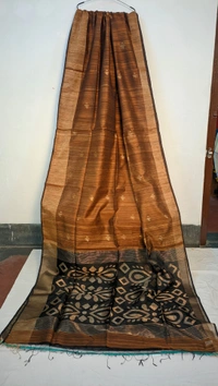 SKU0219 : Elegant Pure Resham Silk Saree – Traditional Handwoven Ethnic Wear - Brown, Zari Work, Dry Clean Only, Yes
