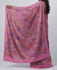 SKU1539 : Bangalore Silk Saree with Kantha Stitch Work | Traditional Handcrafted Festive & Ethnic Wear - Dry Clean, Yes