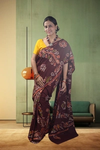 SKU-0750 : Pure Cotton Batik Saree – Handcrafted & Lightweight Traditional Wear - Hand Wash Only, No