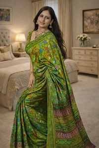 SKU1540 : Bishnupure Silk Saree with Allover Kantha Stitch | Handcrafted Premium Festive & Wedding Wear - Dry Clean, Yes