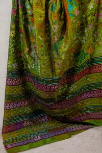 SKU1540 : Bishnupure Silk Saree with Allover Kantha Stitch | Handcrafted Premium Festive & Wedding Wear - Dry Clean, Yes