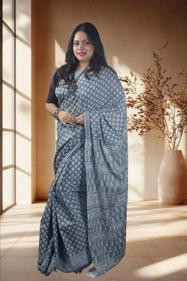 SKU-0751 : Pure Cotton Saree – Soft, Lightweight & Handwoven for Elegant Look - Hand Wash Only, No