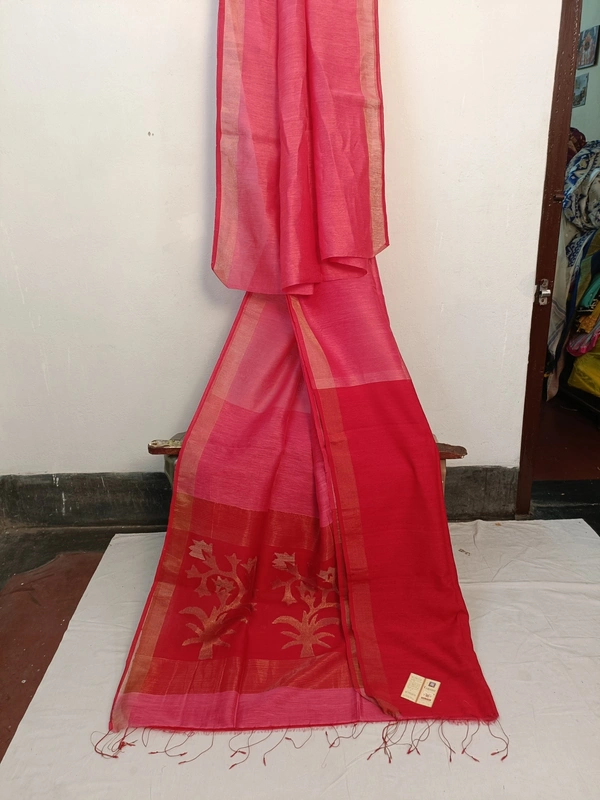 SKU0242 : Pure Silk Paithani Mulberry Silk Saree – Handwoven Traditional Elegance Shape - Pink, Bird Motif, Hand Wash, Yes