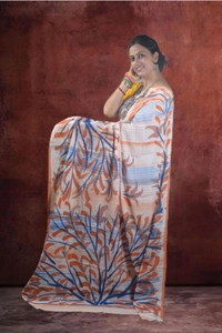 SKU-0752 : Pure Cotton Batik Saree – Handcrafted & Lightweight Traditional Wear - Hand Wash Only, No