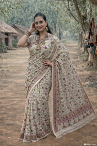 SKU1416 : Tussar Kantha Stitch - Dry Wash, Yes