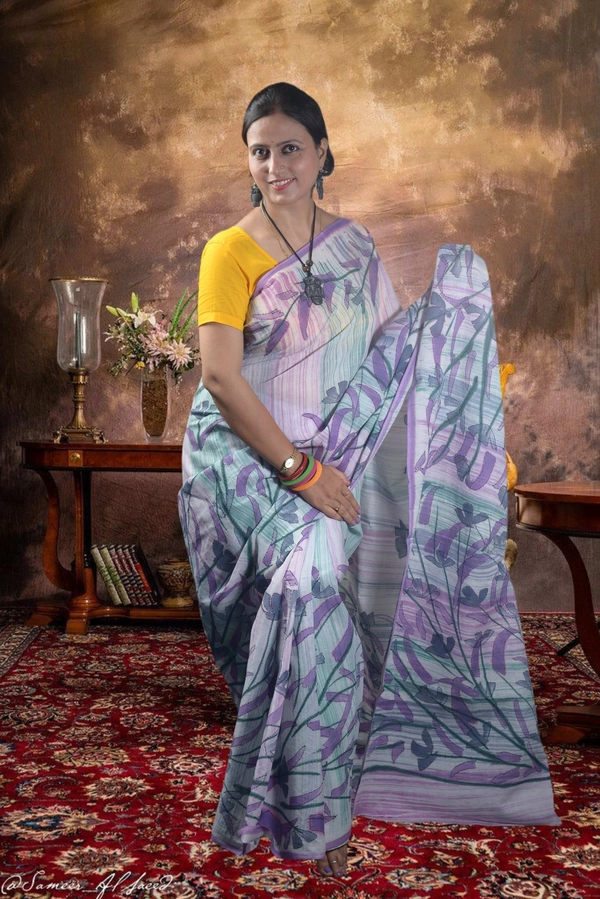 SKU-0754 : Pure Cotton Batik Saree – Handcrafted & Lightweight Traditional Wear - Hand Wash Only, No