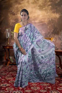 SKU-0754 : Pure Cotton Batik Saree – Handcrafted & Lightweight Traditional Wear - Hand Wash Only, No