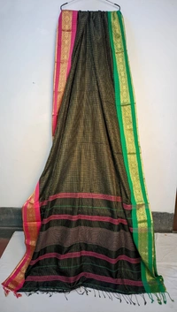 SKU0223 : Elegant Pure Resham Silk Saree – Traditional Handwoven Ethnic Wear - Multi Colour, Zari Work, Dry Clean Only, Yes