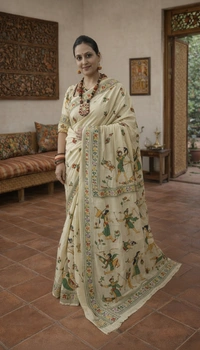 SKU1417 : Tussar Kantha Stitch - Dry Wash, Yes