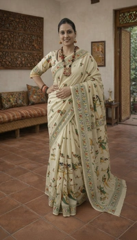 SKU1417 : Tussar Kantha Stitch - Dry Wash, Yes