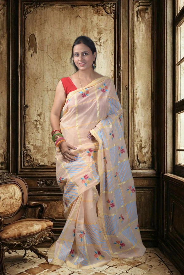 SKU-0756 : Pure Cotton Saree – Soft, Lightweight & Handwoven for Elegant Look - Dry Wash, Yes