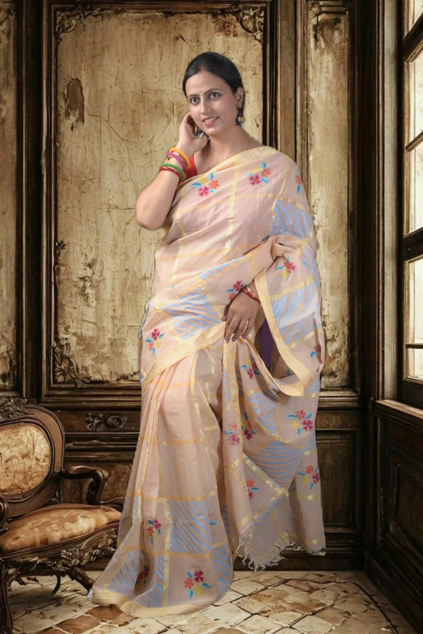 SKU-0756 : Pure Cotton Saree – Soft, Lightweight & Handwoven for Elegant Look - Dry Wash, Yes