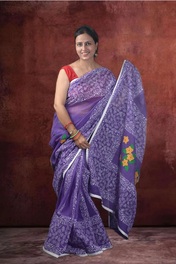 SKU-0757 : Pure Cotton Saree – Soft, Lightweight & Handwoven for Elegant Look - Dry Wash, Yes