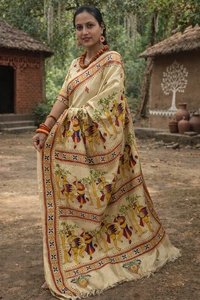 SKU1410 : Tussar Kantha Stitch - Dry Wash, Yes