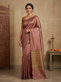 SKU1685 : Premium Handwoven Ghicha Silk Saree for Women | Traditional Ethnic Wear | Elegant Party & Festive Saree with Rich Texture - Dry clean only, Yes