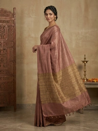 SKU1685 : Premium Handwoven Ghicha Silk Saree for Women | Traditional Ethnic Wear | Elegant Party & Festive Saree with Rich Texture - Dry clean only, Yes