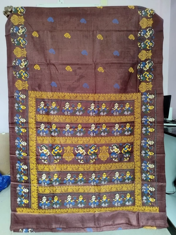 SKU1688 : Elegant Bangalore Silk Printed Saree for Women | Soft Lightweight Traditional & Party Wear Saree with Stylish Print Design - dry cleaning, Yes, Brown