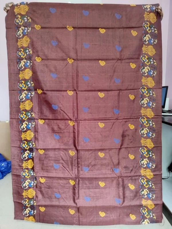 SKU1688 : Elegant Bangalore Silk Printed Saree for Women | Soft Lightweight Traditional & Party Wear Saree with Stylish Print Design - dry cleaning, Yes, Brown