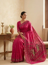 SKU1690 : Handcrafted Kantha Stitch Cotton Saree for Women | Traditional Bengali Hand Embroidered Saree | Lightweight Ethnic Wear - Dry clean, Yes