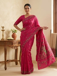 SKU1690 : Handcrafted Kantha Stitch Cotton Saree for Women | Traditional Bengali Hand Embroidered Saree | Lightweight Ethnic Wear - Dry clean, Yes