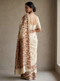 SKU1692 : Handcrafted Poddo Kantha Stitch Saree for Women | Traditional Bengali Hand Embroidered Cotton Saree | Elegant Ethnic Wear - Dry clean only, Yes