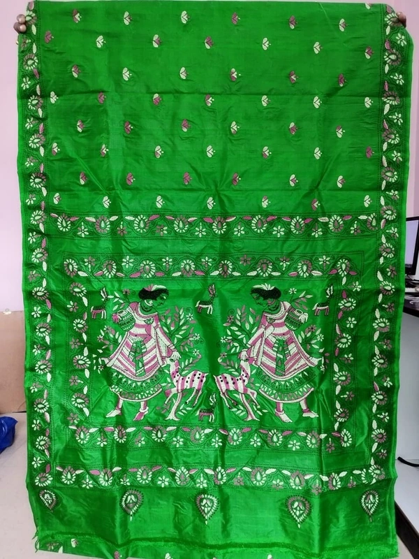 SKU1691 : Handcrafted Kantha Stitch Cotton Saree for Women | Traditional Bengali Hand Embroidered Saree | Lightweight Ethnic Wear - Dry clean, Yes